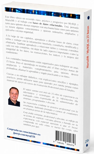 Contraportada de MySQL en 25 horas